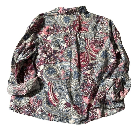 Charter Club Relaxed fit women's size 14W button down paisley shirt - Picture 2 of 4